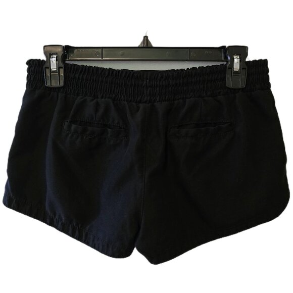 Vintage Y2K Aeropostale Black Shorts Pink Spellout Logo Drawstring Active Sz S - Picture 4 of 7